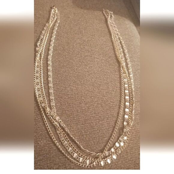 Avon four Strand Chain Goldstone Necklace - Picture 1 of 3
